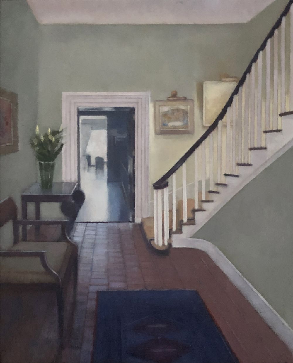 BALLYNAHINCH CASTLE, HALL & STAIRS by Rose Stapleton  at Dolan's Art Auction House