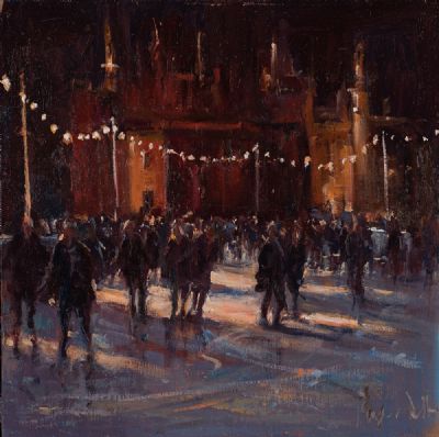 SKATING ON ICE by Roger Dellar ROI at Dolan's Art Auction House