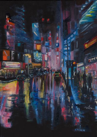 BRIGHT LIGHTS OF NEW YORK by Susan Cronin  at Dolan's Art Auction House