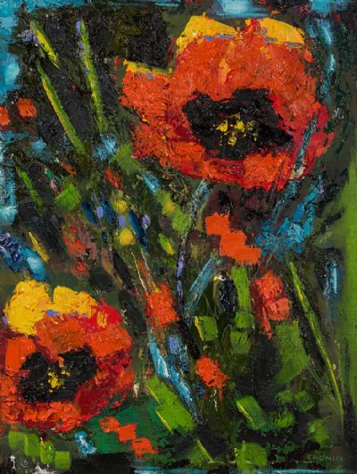 WILD POPPIES by Susan Cronin  at Dolan's Art Auction House