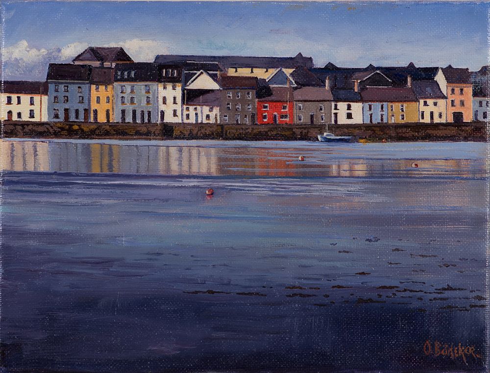 Lot 9 - REFLECTIONS ON THE LONG WALK, GALWAY by Olive Bodeker, b.1944