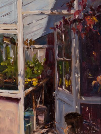 THE OLD GREENHOUSE by Roger Dellar ROI at Dolan's Art Auction House
