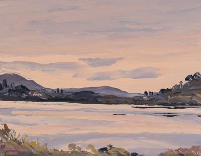 MORNING REFLECTED IN THE EBBING TIDE, CASHEL BAY by Rosemary Carr ROI at Dolan's Art Auction House