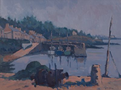 ROUNDSTONE HARBOUR by John Dinan  at Dolan's Art Auction House
