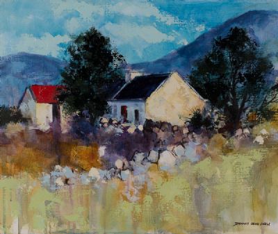 FARM COTTAGE IN SUMMER by Dennis Orme Shaw  at Dolan's Art Auction House