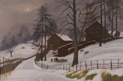 WINTER SNOW by Henry Almond  at Dolan's Art Auction House