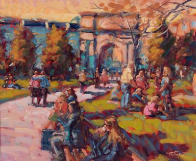 SUNDAY AFTERNOON IN STEPHENS GREEN by Norman Teeling  at Dolan's Art Auction House