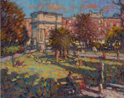 SUNLIGHT & SHADE, ST STEPHEN''S GREEN by Norman Teeling  at Dolan's Art Auction House