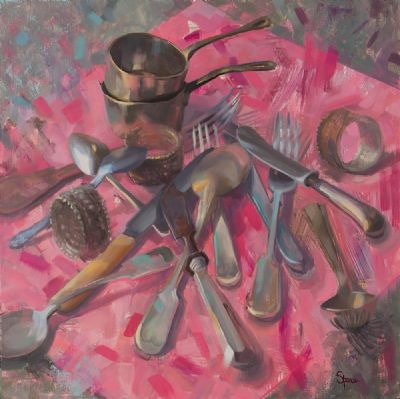 PINK CHAOS by Sarah Spence  at Dolan's Art Auction House