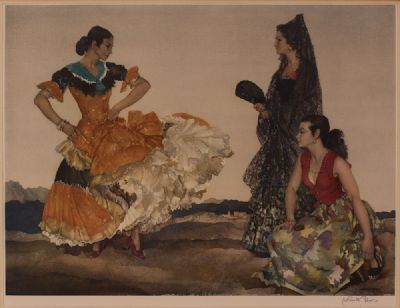 THE DANCE OF A THOUSAND FLOWERS by Sir William Russell Flint RA at Dolan's Art Auction House