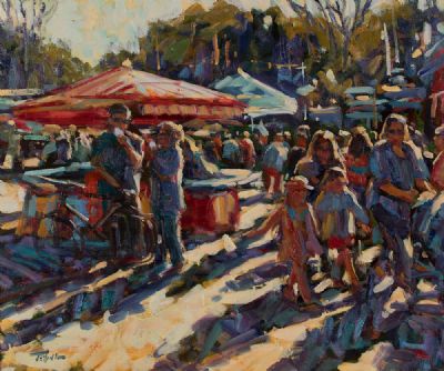 SUMMER MARKET by Norman Teeling  at Dolan's Art Auction House