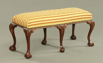Good Queen Anne Style Rectangular Stool at Dolan's Art Auction House