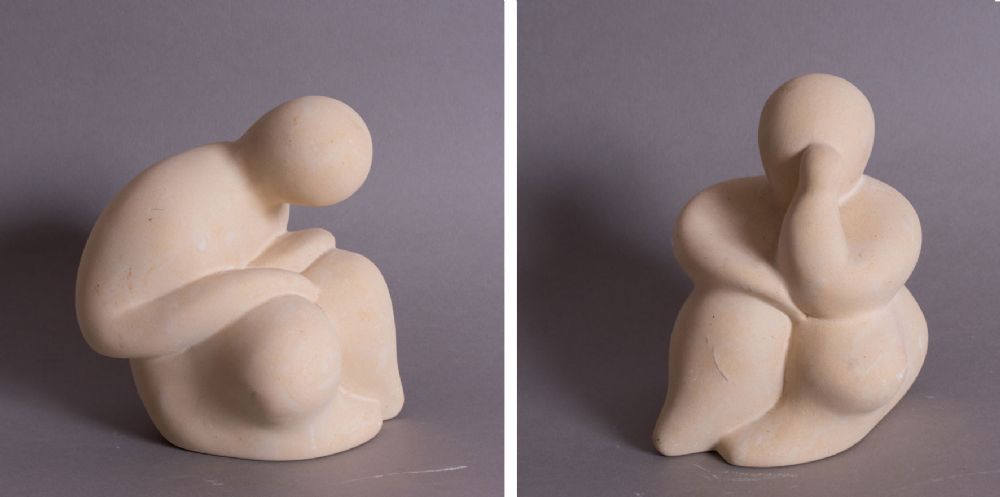 SEATED FIGURES by Joe Xuereb, Maltese Sculptor  at Dolan's Art Auction House