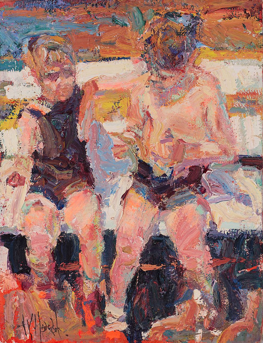 Lot 30 - ICE CREAM DAY AT THE SEASIDE by Arthur K Maderson, b.1942