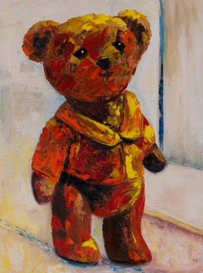 GOLDEN TEDDY, OFF TO PLAY by Susan Cronin  at Dolan's Art Auction House
