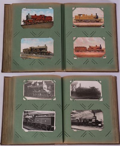 Steam Trains, an Album of Photographs & Postcards at Dolan's Art Auction House