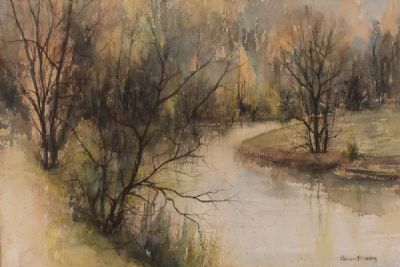 WOODLAND STREAM by Vivien Bromley  at Dolan's Art Auction House