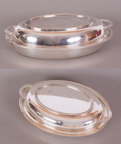Pair Silver Plated Entree Dishes at Dolan's Art Auction House