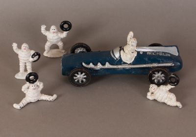 Cast Iron ''Michelin'' Car & Michelin Men at Dolan's Art Auction House