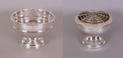 2 Silver Plated Rose Bowls at Dolan's Art Auction House