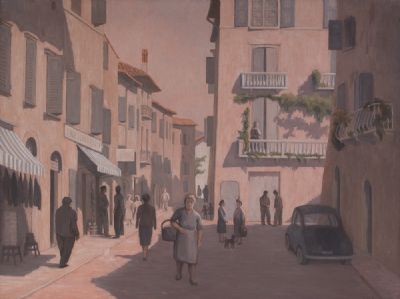 EARLY MORNING, TORRI DEL BENACO, ITALY by Rachel Ann le Bas  at Dolan's Art Auction House