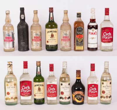 Assorted Gin, Rum, Vodka, Whiskey etc, 16 Bottles in total at Dolan's Art Auction House