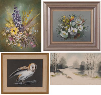 BARN OWL & 5 Other Pictures at Dolan's Art Auction House