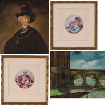 Nobleman & 3 Other Pictures at Dolan's Art Auction House