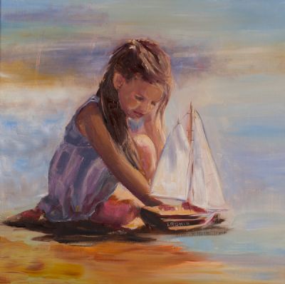 GIRLS PLAY WITH BOATS TOO by Susan Cronin  at Dolan's Art Auction House