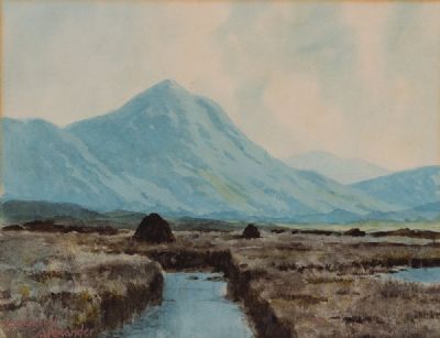 IN THE VALLEY, NEAR LEEANE, CONNEMARA by Douglas Alexander  at Dolan's Art Auction House