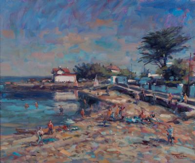 SANDYCOVE ON A SUMMER''S DAY by Norman Teeling  at Dolan's Art Auction House