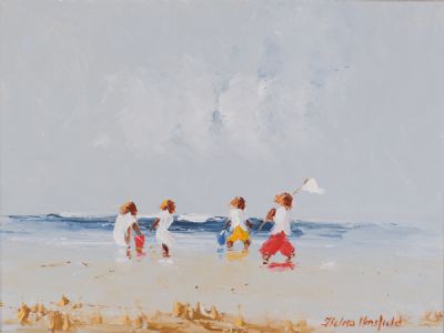 A DAY AT THE SEASIDE by Thelma Mansfield  at Dolan's Art Auction House