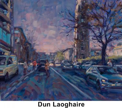DUN LAOGHAIRE, SUNLIGHT & SHADOW by Norman Teeling  at Dolan's Art Auction House