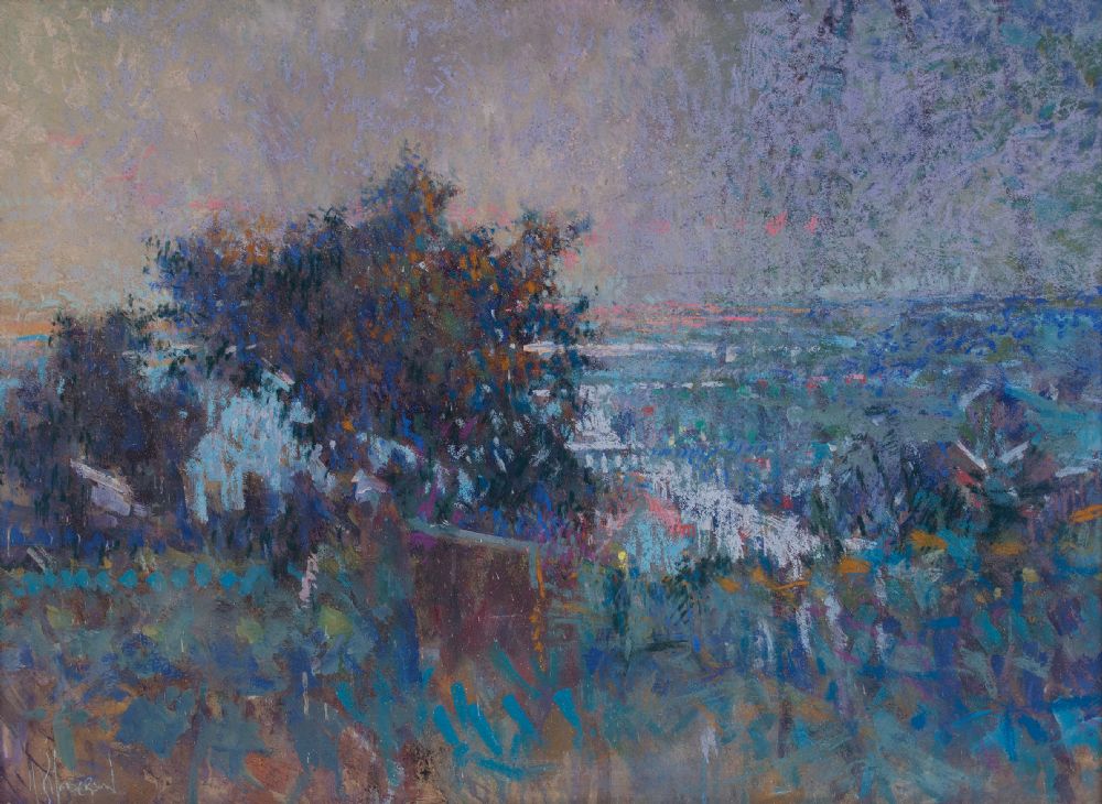 Lot 16 - SPARKLING EVENING LIGHT IN THE DORDOGNE VALLEY by Arthur K Maderson, b.1942