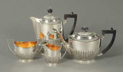 Silver Plated Four Piece Tea Service at Dolan's Art Auction House