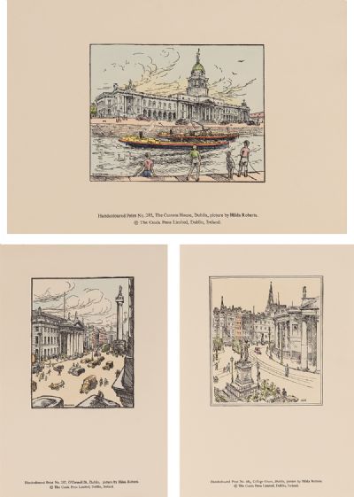 Hand-coloured CUALA PRESS Prints of Dublin at Dolan's Art Auction House