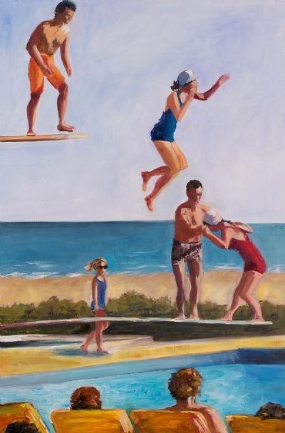 FUN ON THE BOARDS by Susan Cronin  at Dolan's Art Auction House