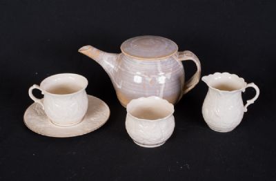 Beleek China & Glazed Pottery Tea Pot at Dolan's Art Auction House