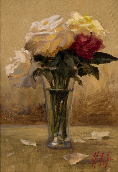 ROSES FROM THE GARDEN by Mat Grogan  at Dolan's Art Auction House