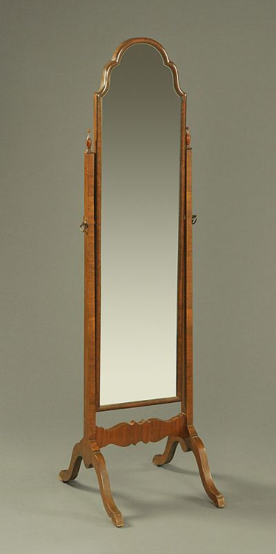 Walnut Cheval Mirror at Dolan's Art Auction House