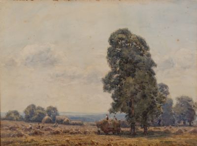 BRINGING IN THE HAY by David A. Baxter  at Dolan's Art Auction House