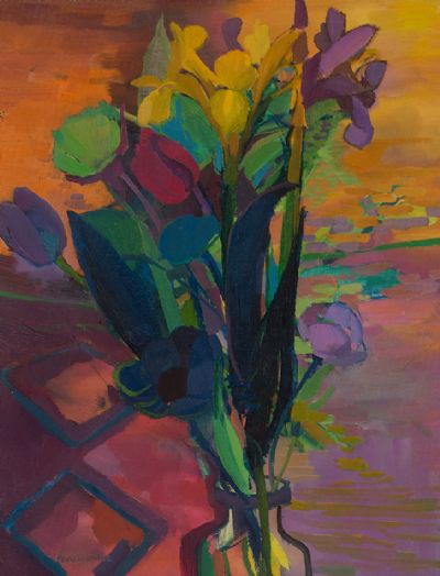TULIPS & IRIS by Anne Tallentire  at Dolan's Art Auction House