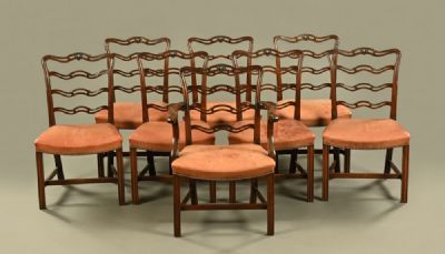 Set of Eight Ladder-Back Dining Chairs at Dolan's Art Auction House