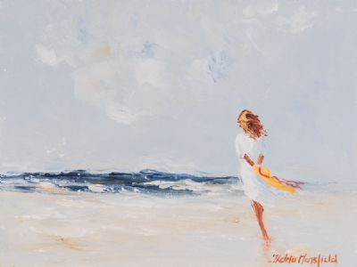 SUMMER BREEZE ON THE BEACH by Thelma Mansfield  at Dolan's Art Auction House