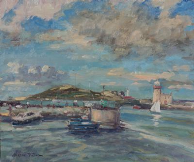 HOWTH HARBOUR by Norman Teeling  at Dolan's Art Auction House