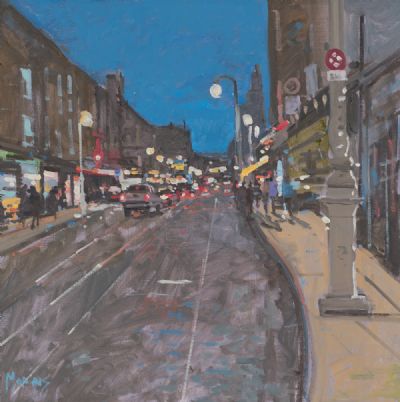 NIGHTLIGHTS ON DAWSON STREET by John Morris  at Dolan's Art Auction House