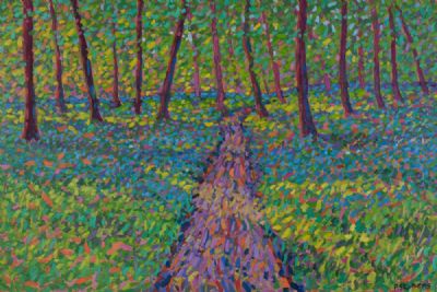 SUNLIGHT STREAMING THROUGH THE WOODS by Paul Stephens  at Dolan's Art Auction House