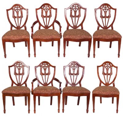 Set of 8 Mahogany Dining Chairs at Dolan's Art Auction House