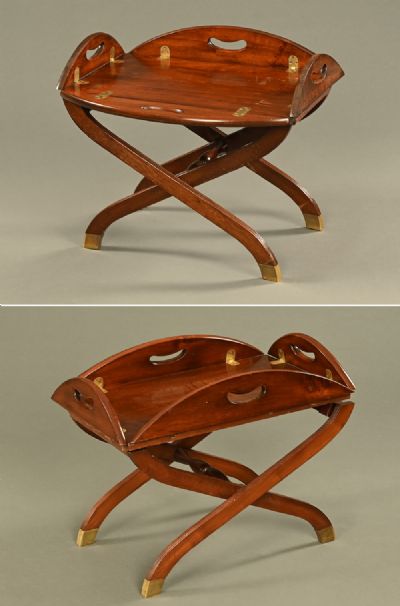 Mahogany Bedside/Sitting Room Folding Tray Tables at Dolan's Art Auction House