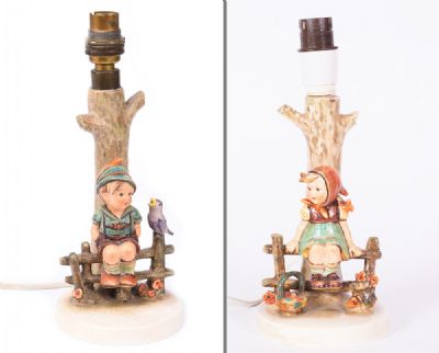 Pair of HUMMEL TABLE LAMPS at Dolan's Art Auction House